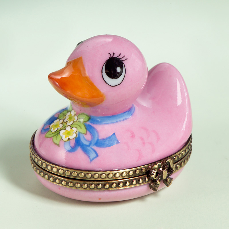 Limoges Pink Baby Rubber Duck Box