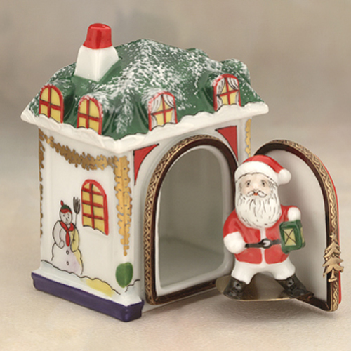 Limoges Santa' House Box